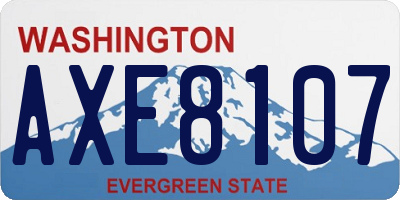 WA license plate AXE8107