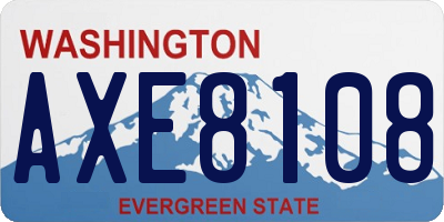 WA license plate AXE8108