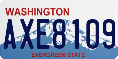 WA license plate AXE8109