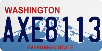 WA license plate AXE8113