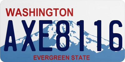 WA license plate AXE8116