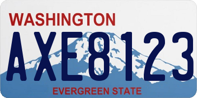 WA license plate AXE8123