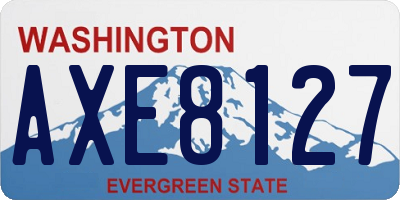 WA license plate AXE8127