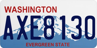 WA license plate AXE8130