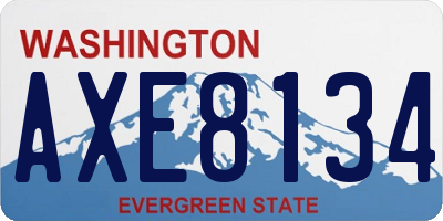 WA license plate AXE8134