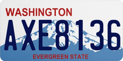 WA license plate AXE8136