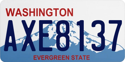 WA license plate AXE8137