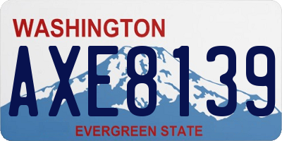 WA license plate AXE8139