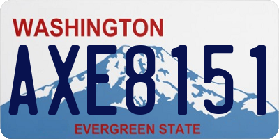 WA license plate AXE8151