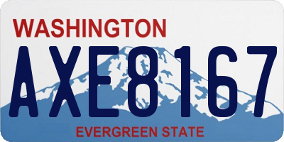 WA license plate AXE8167