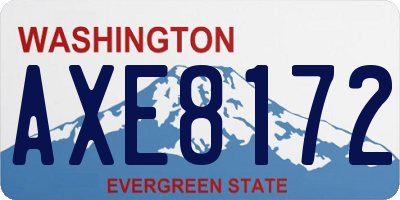 WA license plate AXE8172