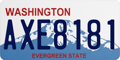 WA license plate AXE8181