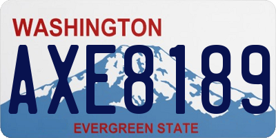 WA license plate AXE8189