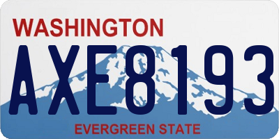 WA license plate AXE8193