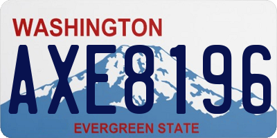 WA license plate AXE8196