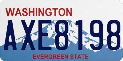 WA license plate AXE8198