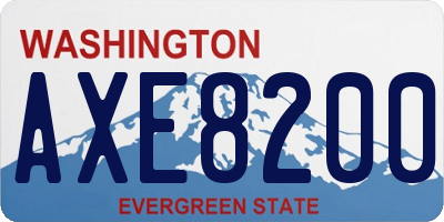WA license plate AXE8200