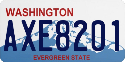 WA license plate AXE8201