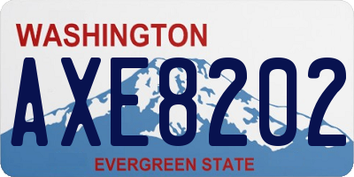 WA license plate AXE8202