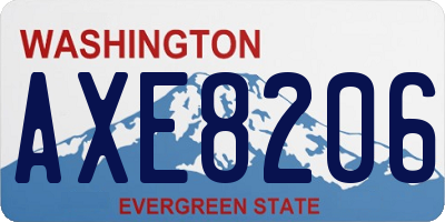 WA license plate AXE8206