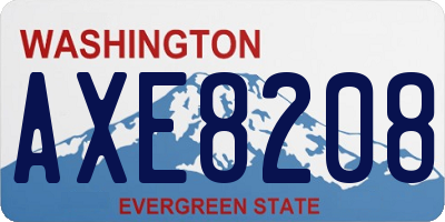 WA license plate AXE8208