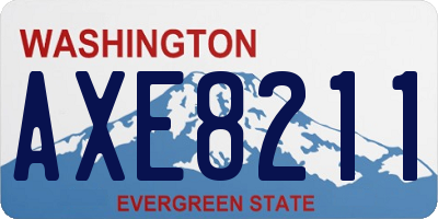 WA license plate AXE8211