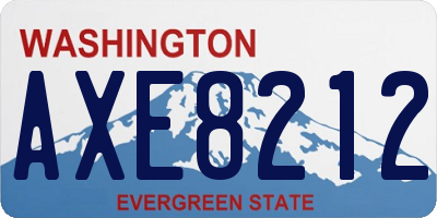 WA license plate AXE8212