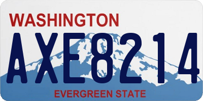 WA license plate AXE8214