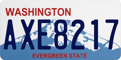 WA license plate AXE8217