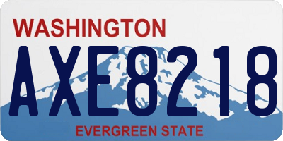 WA license plate AXE8218