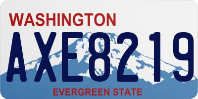 WA license plate AXE8219