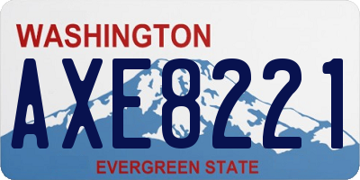 WA license plate AXE8221