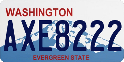WA license plate AXE8222