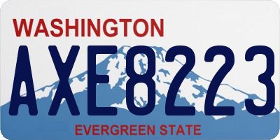 WA license plate AXE8223