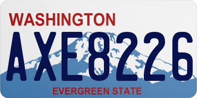 WA license plate AXE8226