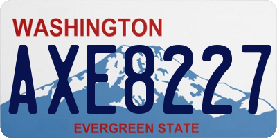 WA license plate AXE8227