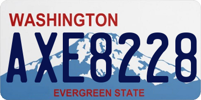 WA license plate AXE8228