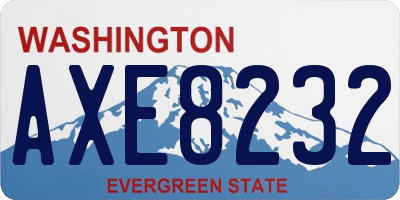WA license plate AXE8232