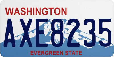 WA license plate AXE8235