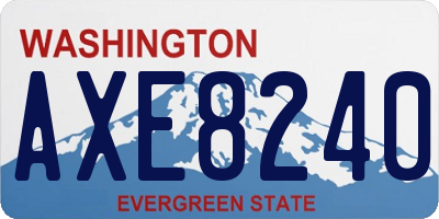 WA license plate AXE8240