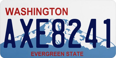 WA license plate AXE8241