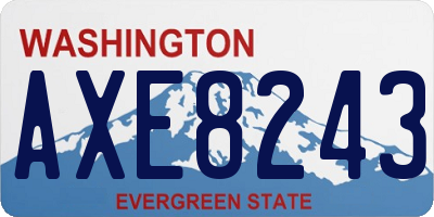 WA license plate AXE8243