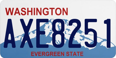 WA license plate AXE8251