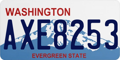 WA license plate AXE8253