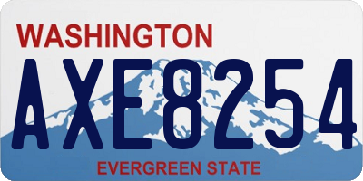 WA license plate AXE8254
