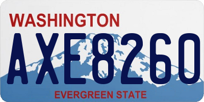 WA license plate AXE8260