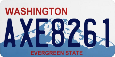 WA license plate AXE8261