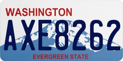 WA license plate AXE8262
