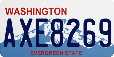 WA license plate AXE8269