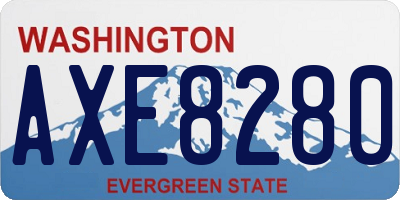WA license plate AXE8280